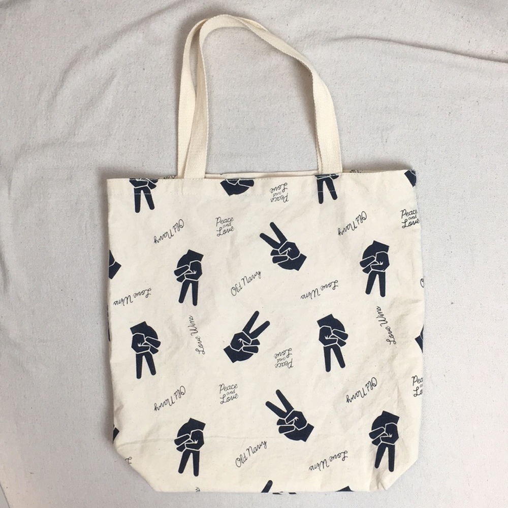 Old Navy Peace and Love Reusable canvas tote